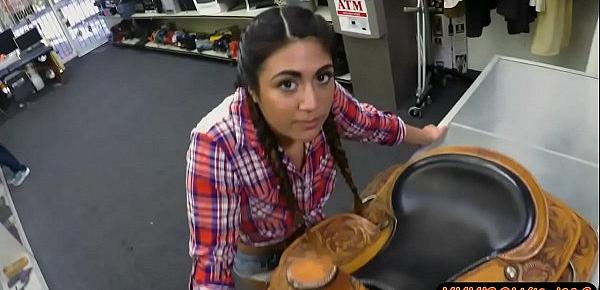  Texas cowgirl anal fucked by pawn dude in the backroom